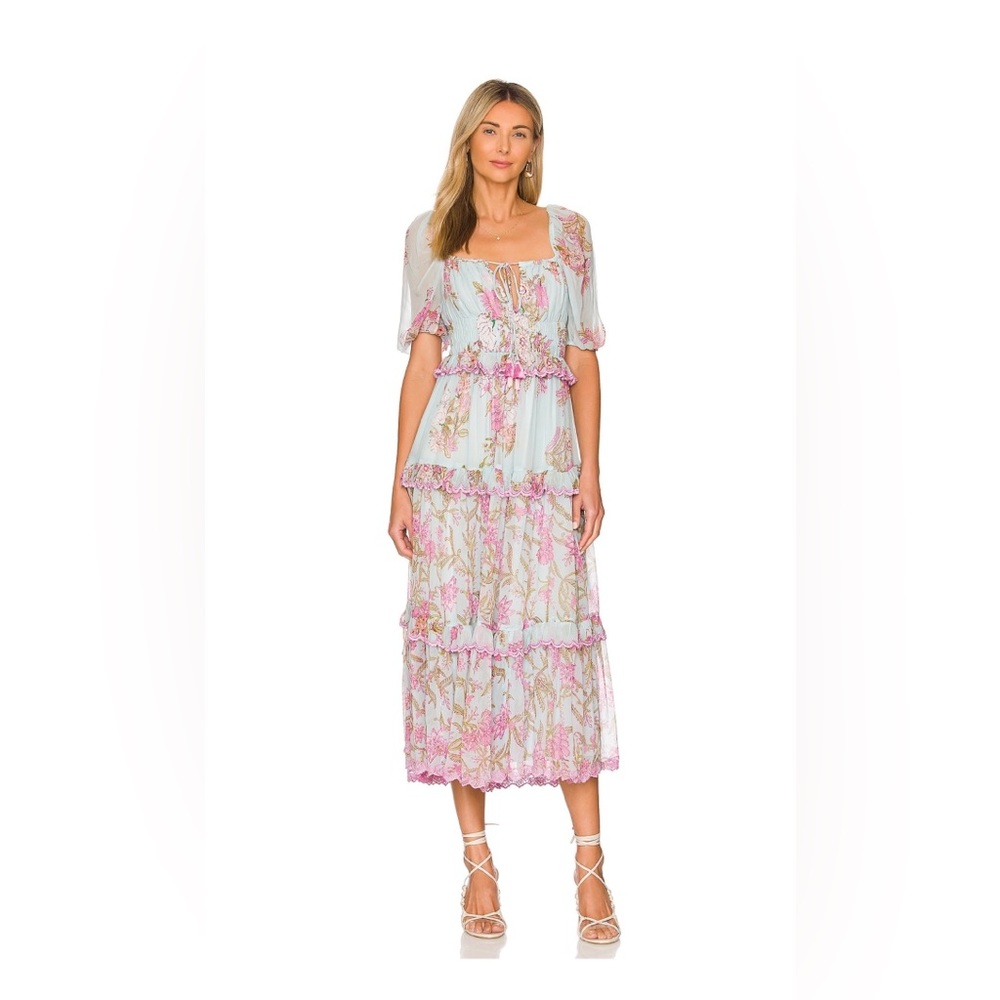 Hemant & Nandita Midi Asia Dress Powder Blue XS Revolve ShopBop